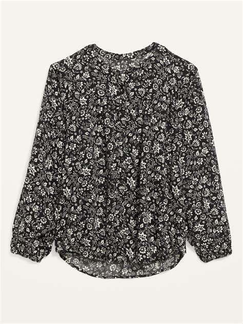 Oversized Floral Print Long Sleeve Blouse For Women Old Navy