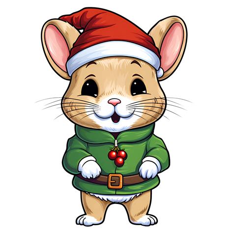 Cute Gerbil Christmas Clipart Illustration AI Generative 31137424 PNG