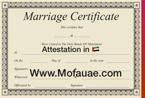 Marriage Certificate Attestation In Uae Mofa Attestation