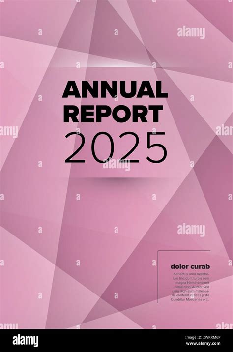 Modern Annual Report Cover Template With A Geometric Pink Design The Cover Displays The Year