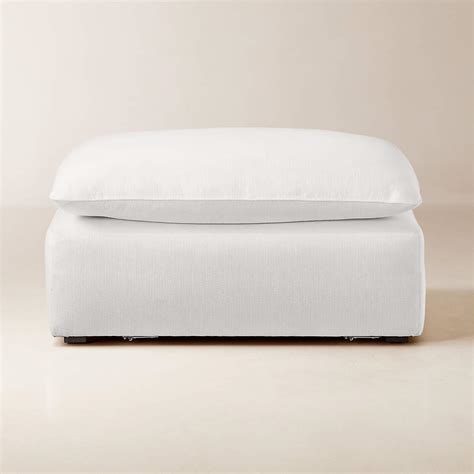 Lumin Grey Performance Fabric Ottoman Reviews Cb2