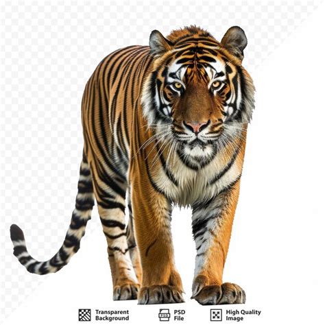 Premium PSD Tiger Isolated On White Isolated Background