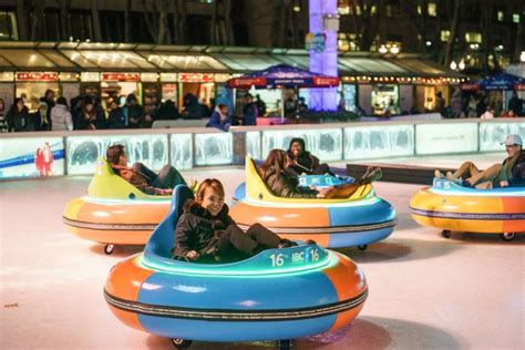 Bumper Cars on Ice at Bryant Park NYC