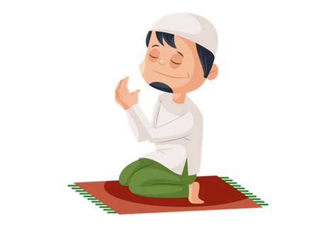 Best Premium Muslim Man Praying Namaz Illustration Download In Png