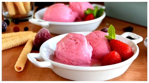 Helado De Fresas Casero Saludable Muy Fácil Y Sin Heladera