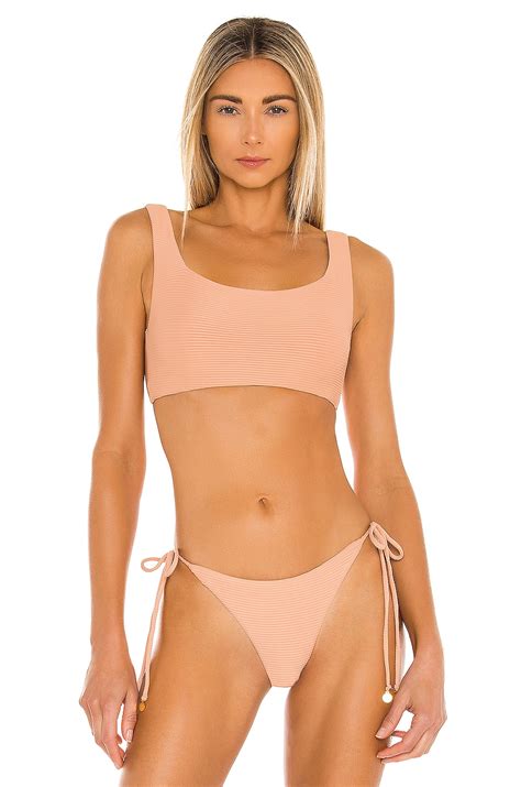 Nookie Savannah Square Neck Bikini Top In Nude Rib Revolve