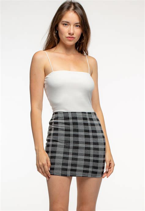 High Waisted Plaid Mini Skirts Shop At Papaya Clothing