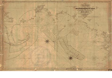 Historical Nautical Chart 00 00 1847 Ma Massachusetts Bay Year 1847