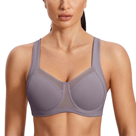 Syrokan Women High Impact Sports Bra Underwire Workout Running Powerback Support Ebay