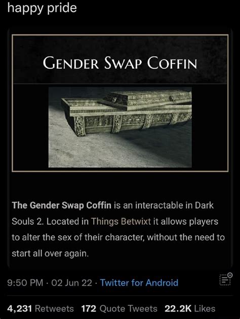 Happy Pride Gender Swap Coffin The Gender Swap Coffin Is An Interactable In Dark Souls 2