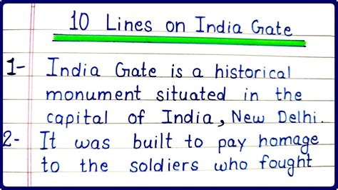 Lines Essay On India Gate In English For Students India Gate Essay