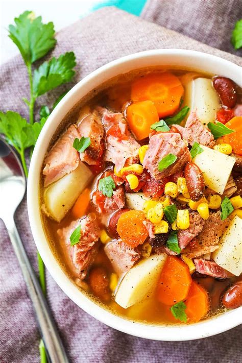 Ham Bone Soup Made In The Crock Pot Is A Great Way To Create A