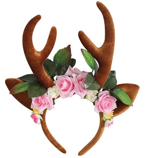 Reh Haarreif Mit Blumen Reh Ohren Und Geweih Haarschmuck Accessoire