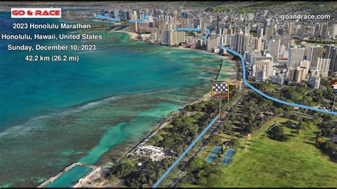 2023 Honolulu Marathon Fly Over The Marathon 3d Course Map Youtube