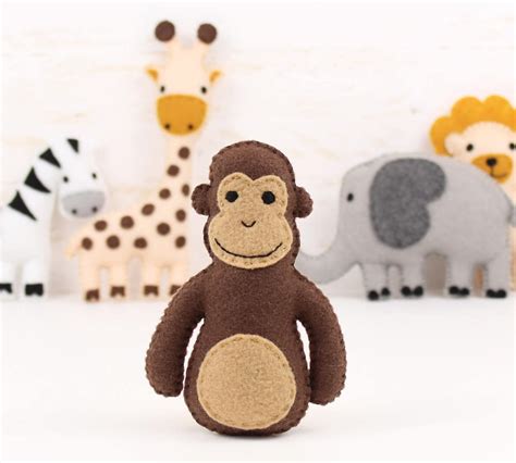 Jungle Animal Sewing Patterns, Zoo Animal Hand Sewing, Safari Animal Felt, Giraffe Elephant ...