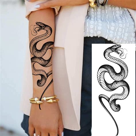 Buy Sheets Geweir Realistic Snake Temporary Tattoos For Women Men