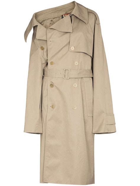 Balenciaga Off Shoulder Trench Coat Neutrals Editorialist