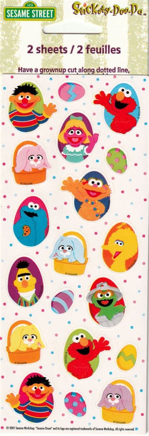 Vintage Sesame Street Single Sticker Sheet Of Elmo Cookie Bert