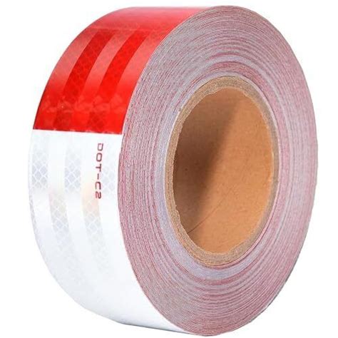 Dot C2 Reflective Tape 2 Inch X 160 Feet Red White Reflective Tape Outdoor Wa Ebay