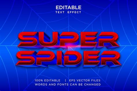 Premium Vector Super Spider Text Effect Hero Typography Font Mockup