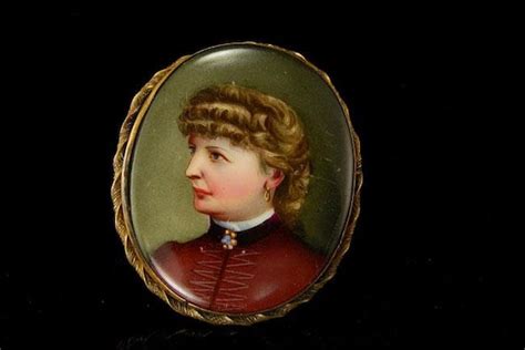 Old Victorian Lady Portrait Hand Painted Miniature Po Gem