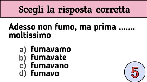 Italian Quiz Level A Italiano Per Stranieri L Imperfetto Youtube