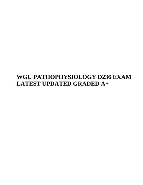 SOLUTION Wgu Pathophysiology D236 Exam Latest Updated Graded A Studypool