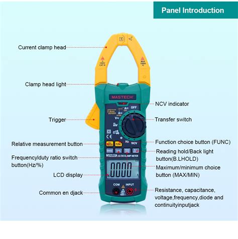 Digital Clamp Meter Mastech Ms2115a Ac Dc 1000a Auto Range Clamp Meter