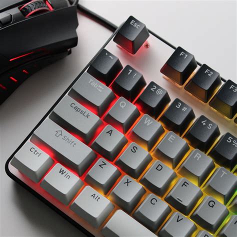 Mechanical Keyboard Keycaps Black to Gray Gradient for Cherry MX Stem ...