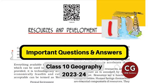 Resources And Development Class Important Questions And Answers