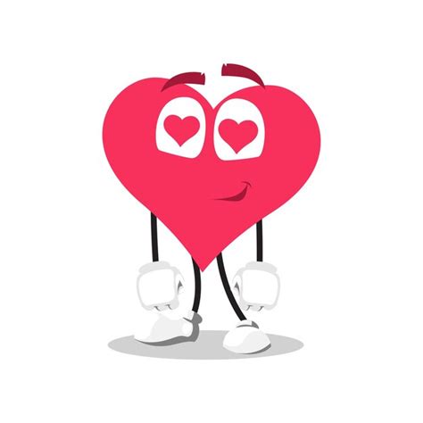 Premium Vector | A cartoon heart character with hearts on his face