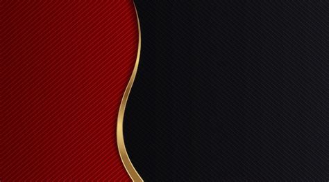 Premium Vector | Simple abstract background red and black with gold border