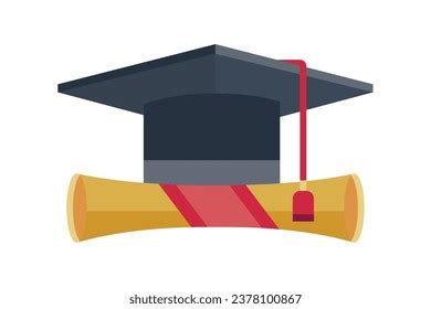 Graduation Diploma Hat Vector Isolated Stock Vector (Royalty Free ...