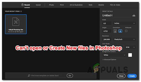 Fix Unable To Create New Files Or Open Existing Ones In Photoshop