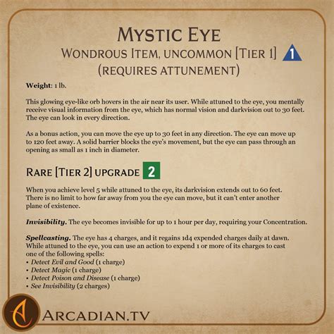 Mystic Eye New Magic Item For Dnd Arcadian Media