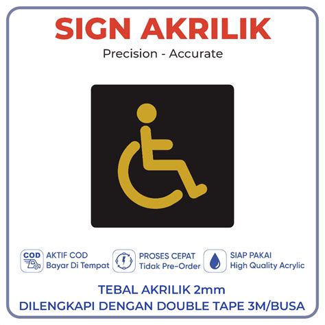 Jual SIGN DIFABEL ICON MINIMALIST SIGNAGE ACRYLIC RESTROOM WC MODERN