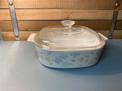 Corningware Pastel Bouquet Casserole Dish A 2 B Pyrex Lid Etsy