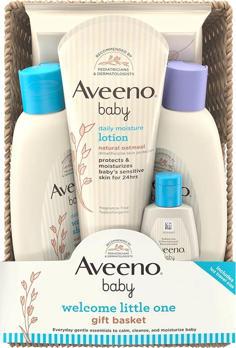 Aveeno Baby Welcome Little One T Basket Baby Skincare Set With Baby