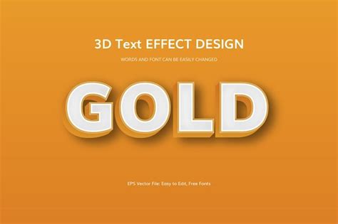 Gold Text Bearbeitbare D Text Effekt Vektor Designs Premium Vektor