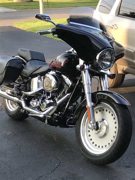 Batwing Fairing All Painted And Installed On The Fatboy Rharley