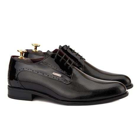 Pantofi De Lac Barbati Eleganti Din Piele Naturala Neagra 095