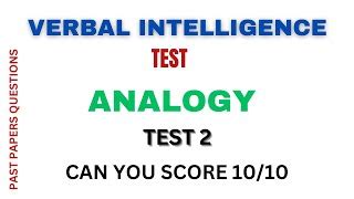 Verbal Intelligence Test Part 1 Analogy Part 2 A Doovi