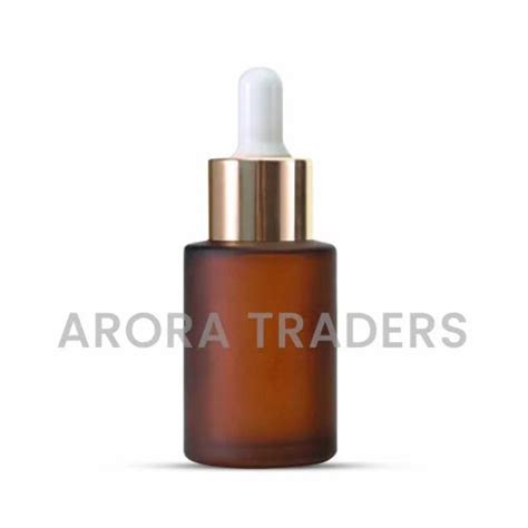 Flat Shoulder Amber Frosted Glass Bottle Ml For Cosmetics At Rs