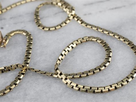 14k Gold Boston Link Chain Flat Chain Layering Necklace Etsy