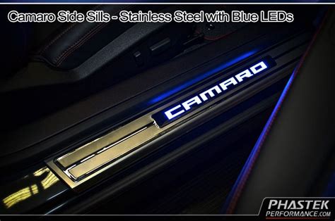 2010 2011 2012 2013 Camaro Door Sills Stainless Steel With Blue LEDs