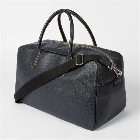 Paul Smith Men S Black Grained Leather Holdall Leather Holdall