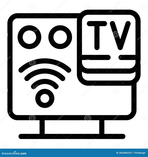 Smart Box Wifi Icon Outline Vector Tv Home Stock Vector Illustration