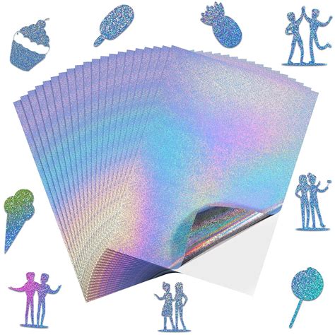 Buy Sheets Holographic Printable Vinyl Sticker Paper A Size Rainbow