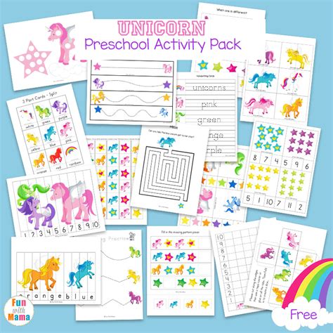 Unicorn Preschool Worksheet