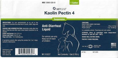 Kaolin Pectin 4 Mwivetone Veterinary Package Insert